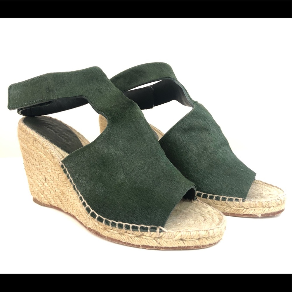 Celine Green Pony Hair Espadrilles